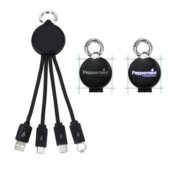 Charging Buddy Cable With Custom LED Luminous Lighting Logo - Image 2