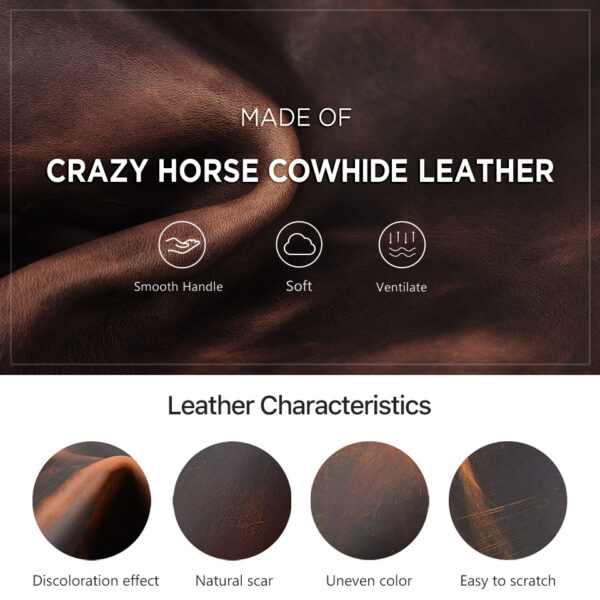 Crazy Horse Leather Wireless Charging Mouse Pad with Wrist Rest - Image 2